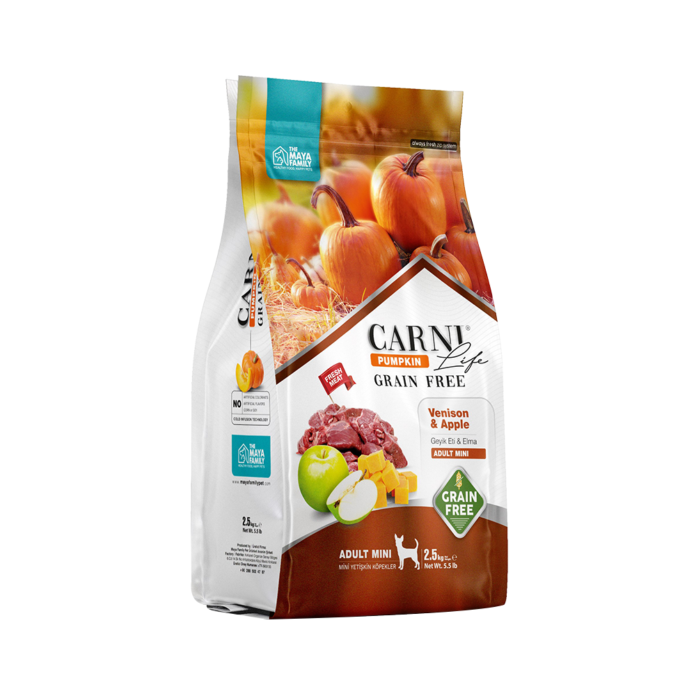 Carni Life Geyik Etli ve Elmalı Yetişkin Köpek Maması (2,5 kg)