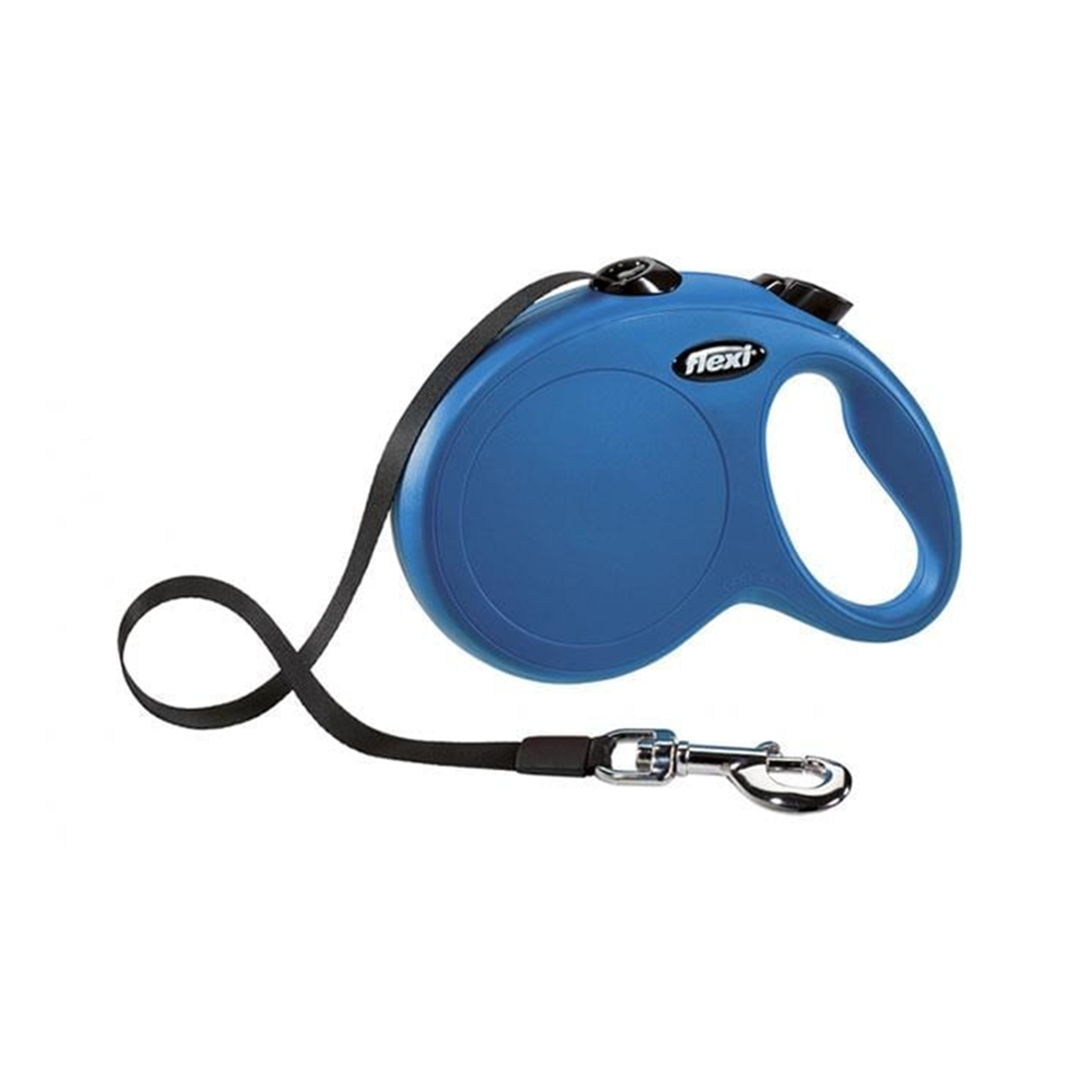 Flexi New Classic Large Mavi Şerit Otomatik Gezdirme Tasması (5 m)