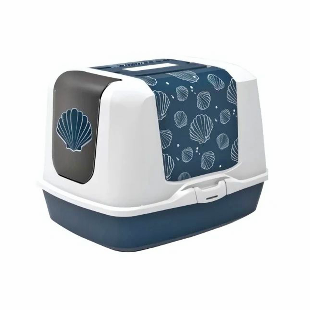 Moderna Trendy Midye Desenli Kapalı Kedi Tuvaleti (57 x 44 x 43 cm)
