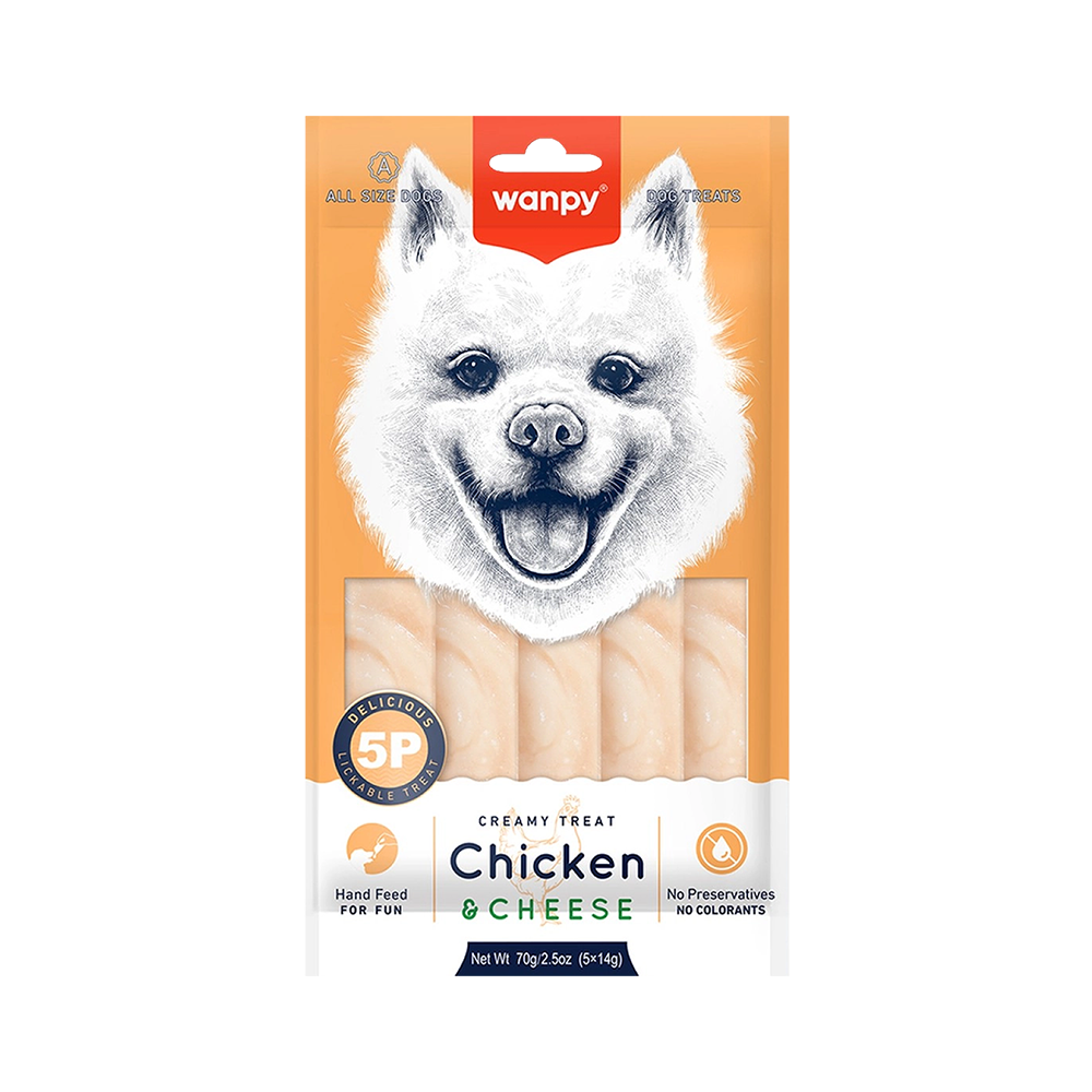 Wanpy Tavuk Etli Peynirli Kremalı Köpek Ödülü (5 x 14 g)
