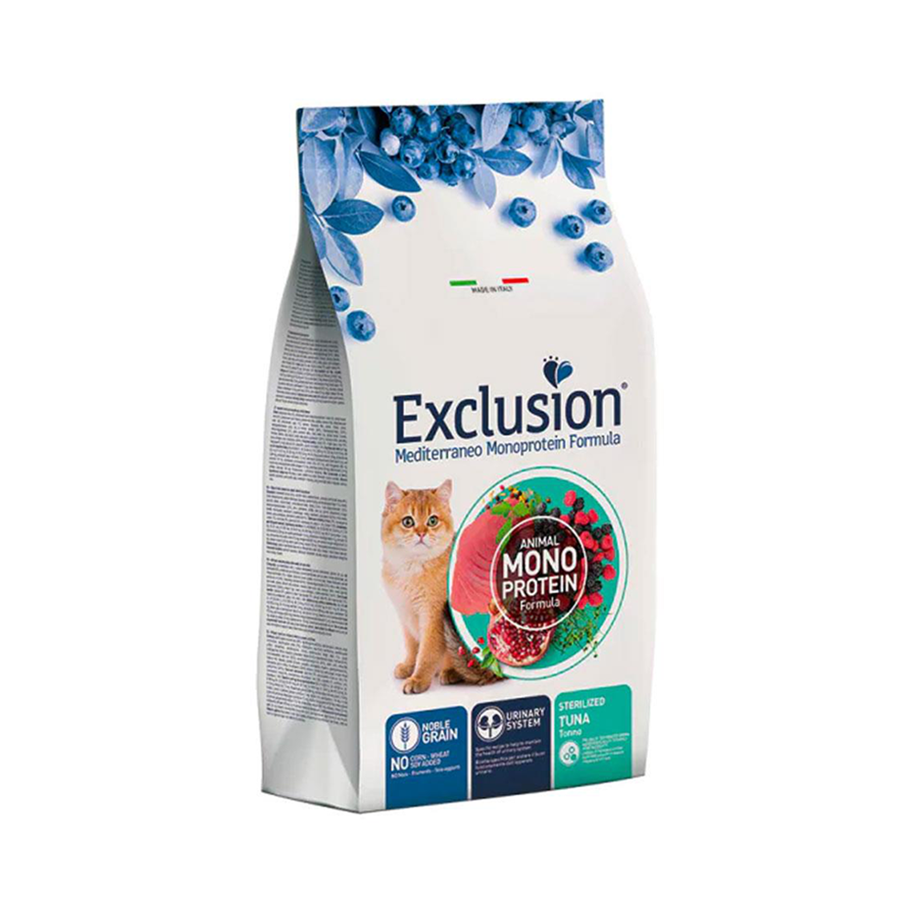 Exclusion Monoprotein Düşük Tahıllı Ton Balıklı ve Narlı Kısırlaştırılmış Kedi Maması (1,5 kg)