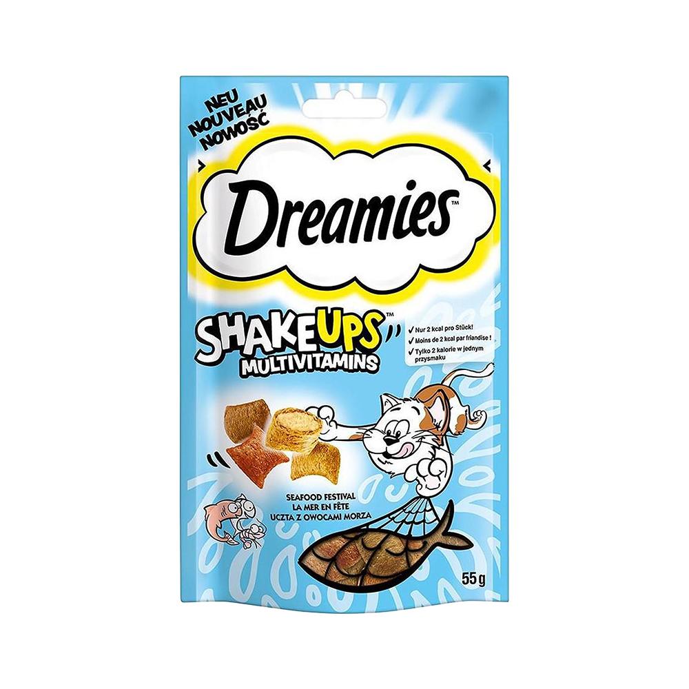 Dreamies ShakeUps Multivitaminli Deniz Ürünleri Kedi Ödül Maması (55 g)
