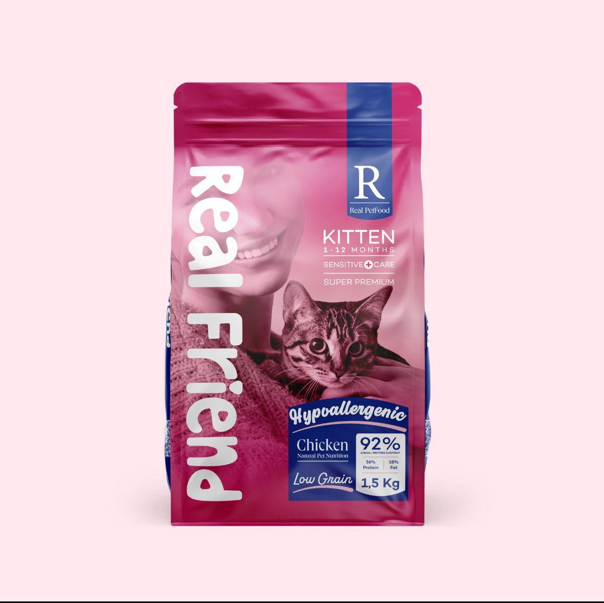 Real Friend Sensitive Care Hypoallergenic Kitten Food with Chicken 36/18