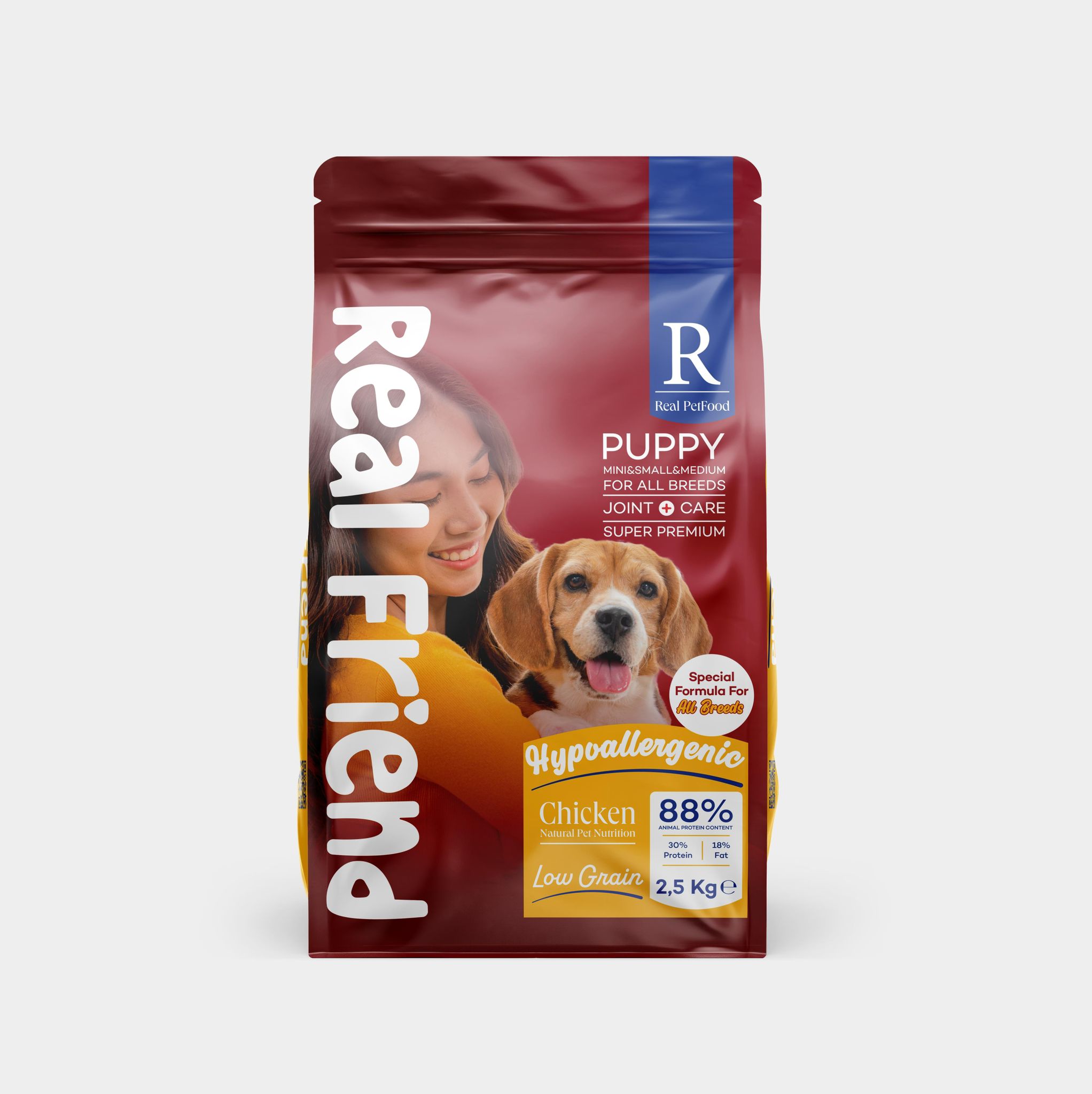Real Friend Joint Care Hypoallergenic All Breeds Puppy Dog Food with Chicken 30/18