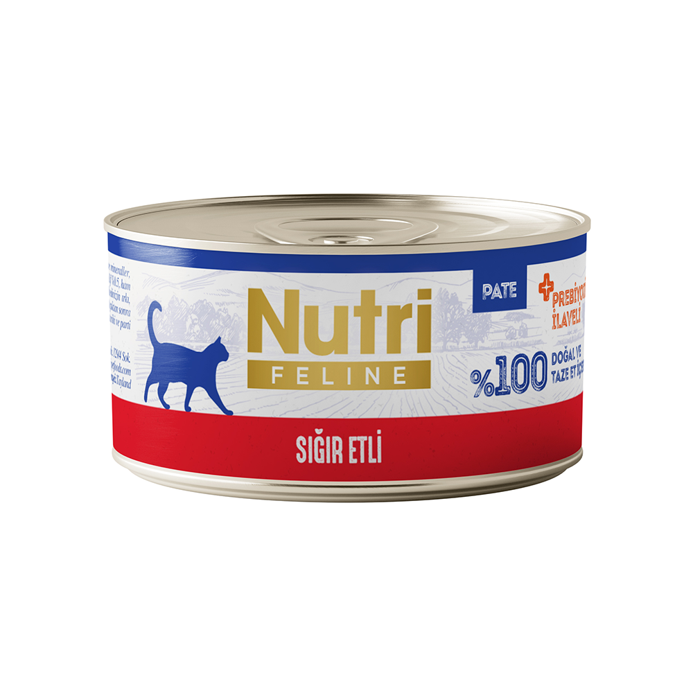 Nutri Feline Sığır Etli Tahılsız Konserve Yetişkin Kedi Maması (70 g)