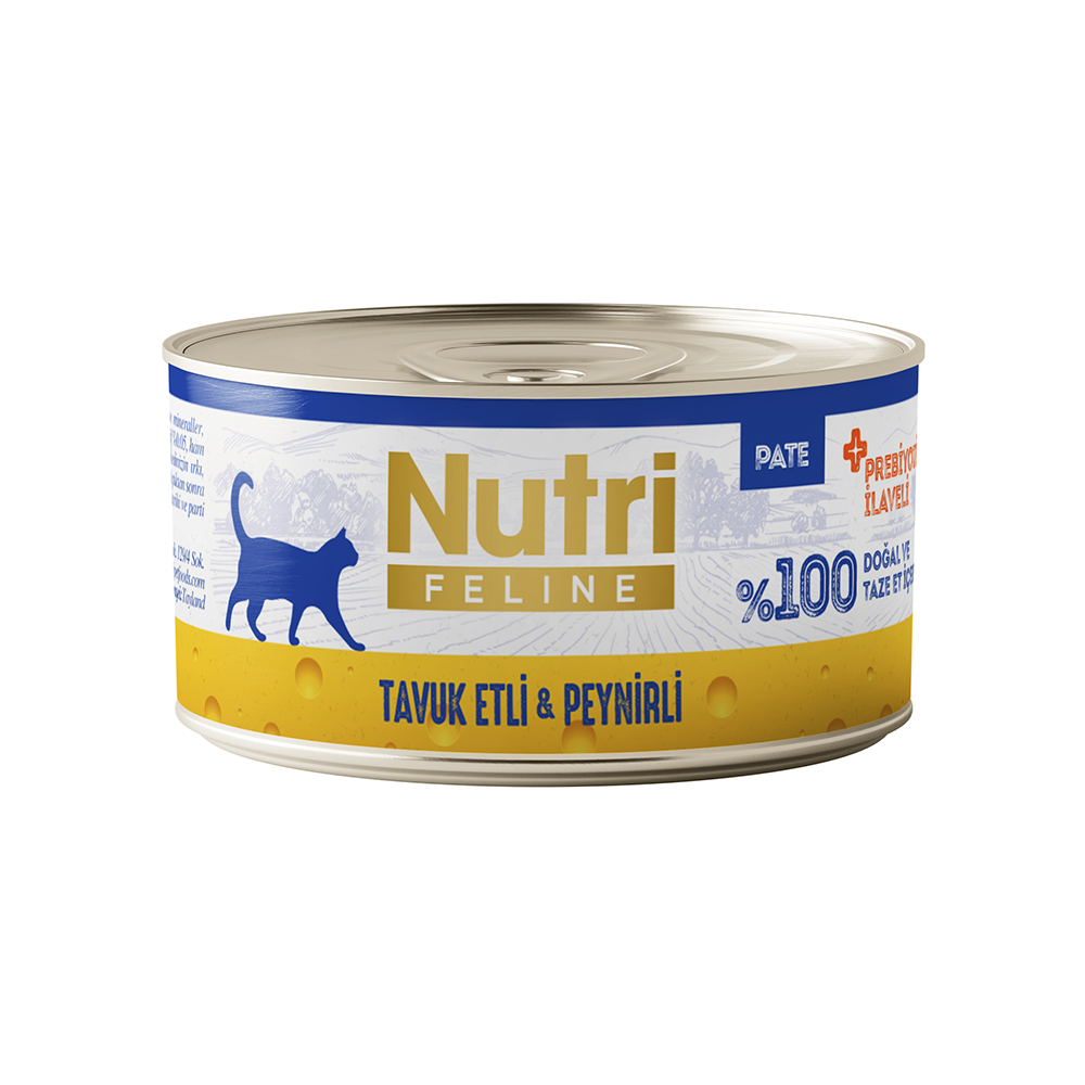 Nutri Feline Tavuk Etli ve Peynirli Tahılsız Konserve Yetişkin Kedi Maması (70 g)