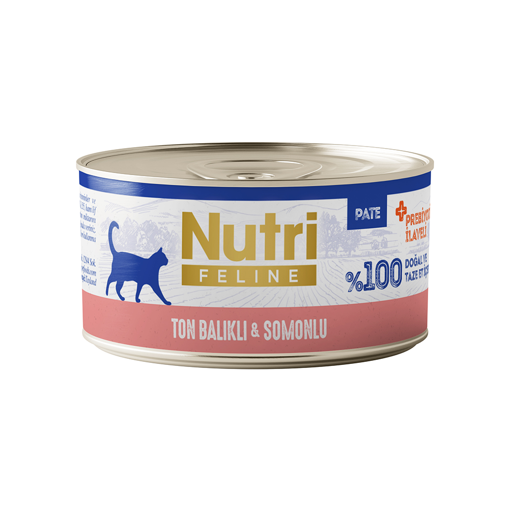 Nutri Feline Ton Balıklı ve Somonlu Tahılsız Konserve Yetişkin Kedi Maması (70 g)