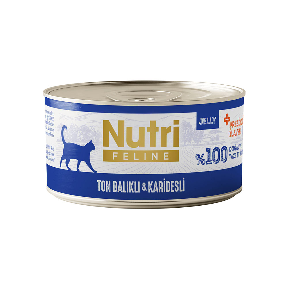 Nutri Feline Ton Balıklı ve Karidesli Tahılsız Konserve Yetişkin Kedi Maması (70 g)
