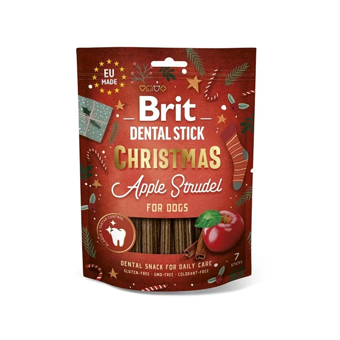 BRIT CARE DOG CHRISTMAS DENTAL STICK APPLE 250G