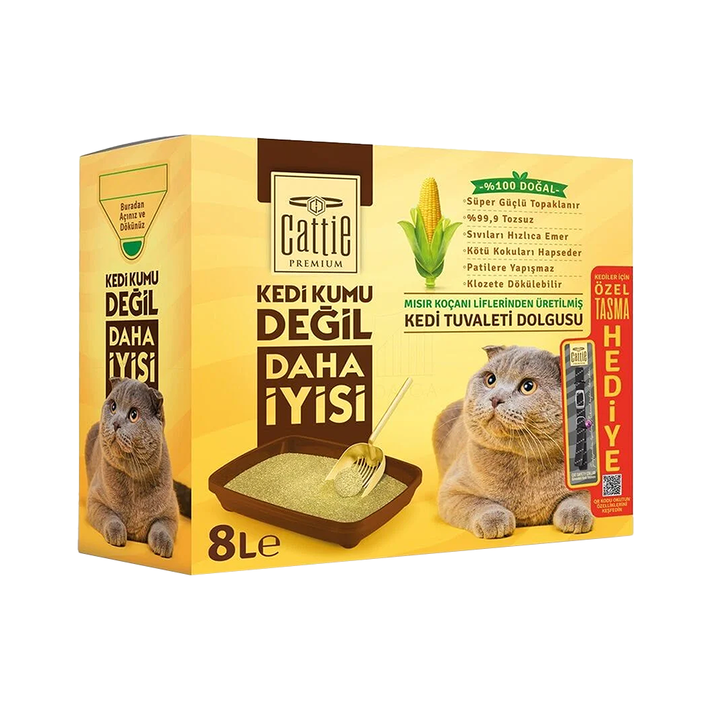 Cattie Süper Topaklanan Mısır Koçanı Kedi Tuvaleti Dolgusu (8 L)