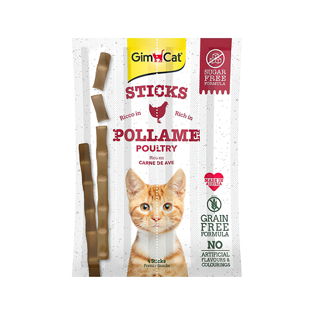 GimCat Sticks Tavuk Etli ve Ciğer Etli Kedi Ödülü (4 x 5 g)