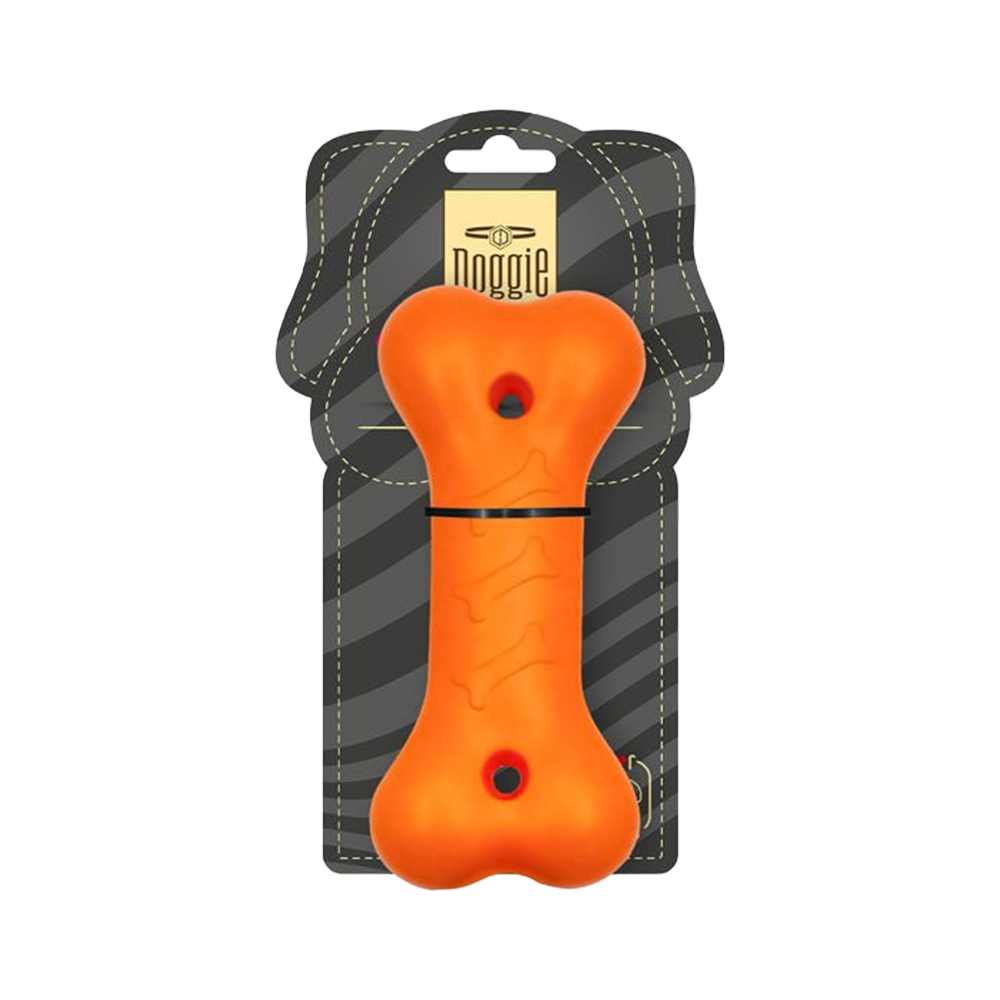 Doggie Eva Turuncu Kemik Köpek Oyuncağı (20 cm)