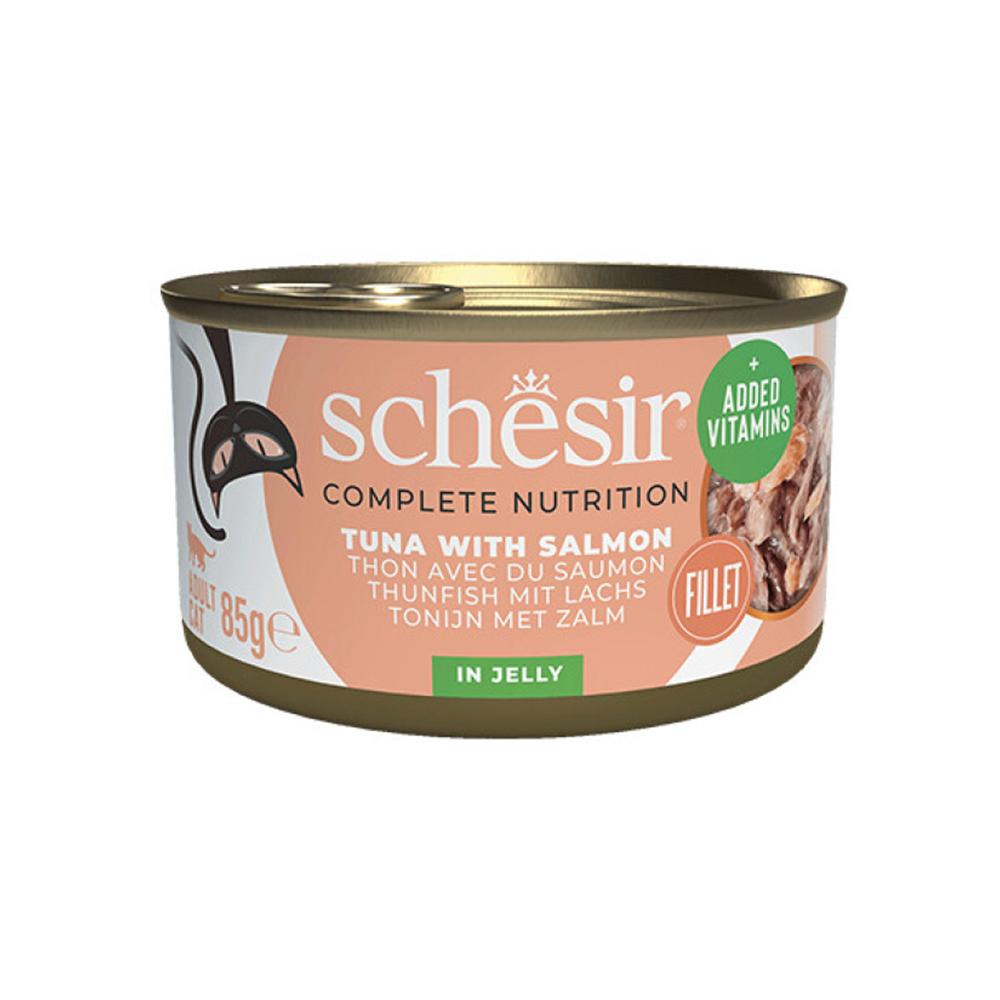 Schesir Ton Balıklı ve Somonlu Konserve Kedi Maması (85 g)