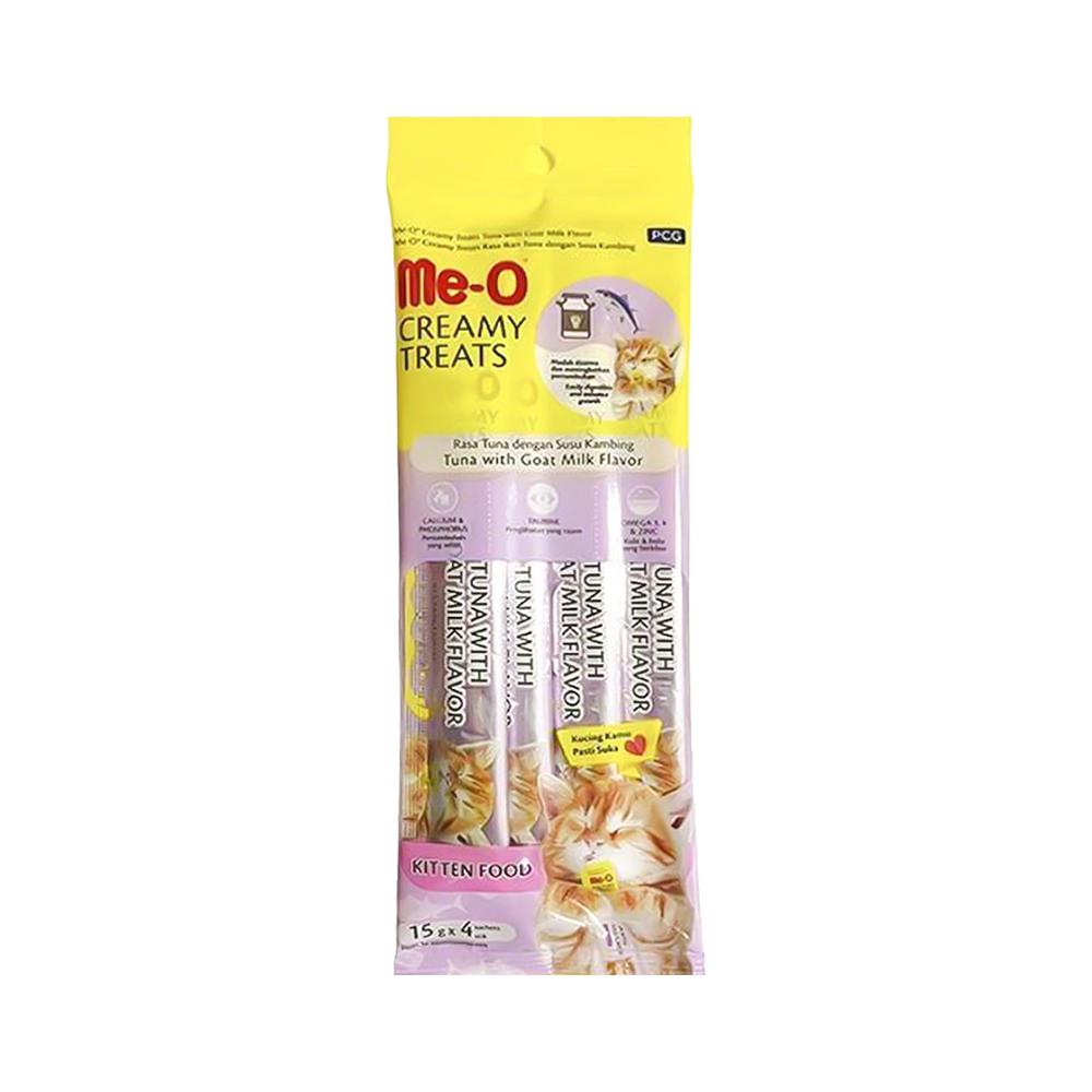 Me-O Creamy Treats Ton Balıklı ve Keçi Sütlü Yavru Kedi Ödül Maması (4 x 15 g)