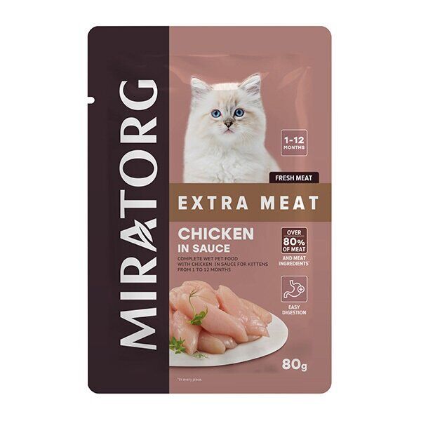 Miratorg Kitten Gravy Tavuk Etli Yavru Kedi Yaş Maması 80 Gr